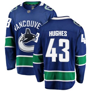 Quinn Hughes Youth Fanatics Branded Vancouver Canucks Breakaway Blue Home Jersey