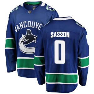 Max Sasson Youth Fanatics Branded Vancouver Canucks Breakaway Blue Home Jersey