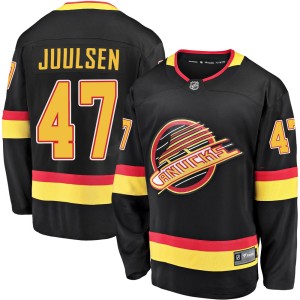 Noah Juulsen Youth Fanatics Branded Vancouver Canucks Premier Black Breakaway 2019/20 Flying Skate Jersey