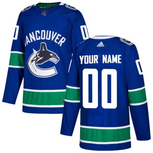 Custom Men's Adidas Vancouver Canucks Authentic Blue Custom Home Jersey