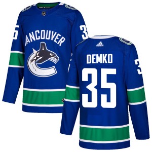 Thatcher Demko Men's Adidas Vancouver Canucks Authentic Blue Home Jersey