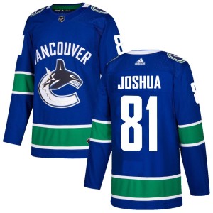 Dakota Joshua Men's Adidas Vancouver Canucks Authentic Blue Home Jersey