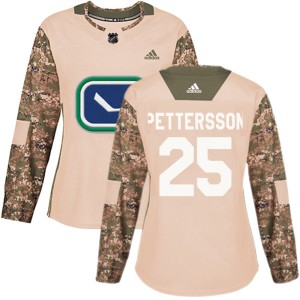 Elias Pettersson Women's Adidas Vancouver Canucks Authentic Camo Veterans Day Practice Jersey