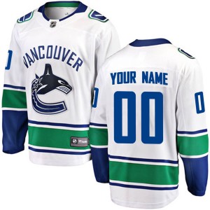 Custom Men's Fanatics Branded Vancouver Canucks Breakaway White Custom Away Jersey