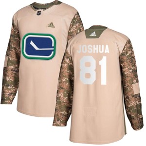 Dakota Joshua Men's Adidas Vancouver Canucks Authentic Camo Veterans Day Practice Jersey