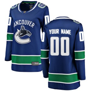 Custom Women's Fanatics Branded Vancouver Canucks Breakaway Blue Custom Home Jersey