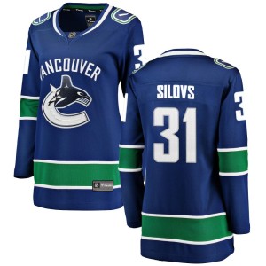 Arturs Silovs Women's Fanatics Branded Vancouver Canucks Breakaway Blue Home Jersey