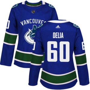 Collin Delia Women's Adidas Vancouver Canucks Authentic Blue Home Jersey