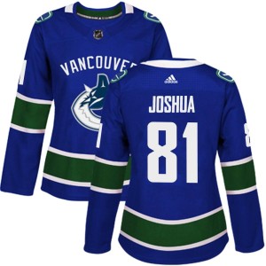 Dakota Joshua Women's Adidas Vancouver Canucks Authentic Blue Home Jersey