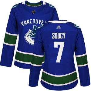 Carson Soucy Women's Adidas Vancouver Canucks Authentic Blue Home Jersey
