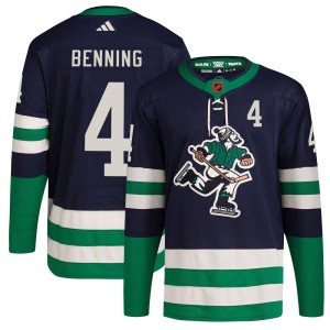 Jim Benning Youth Adidas Vancouver Canucks Authentic Navy Reverse Retro 2.0 Jersey