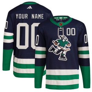Custom Youth Adidas Vancouver Canucks Authentic Navy Custom Reverse Retro 2.0 Jersey