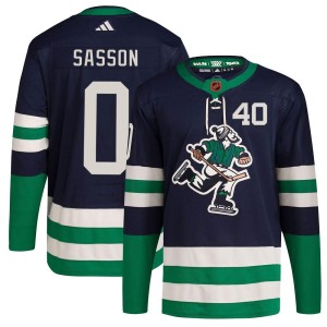 Max Sasson Youth Adidas Vancouver Canucks Authentic Navy Reverse Retro 2.0 Jersey