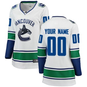 Custom Women's Fanatics Branded Vancouver Canucks Breakaway White Custom Away Jersey