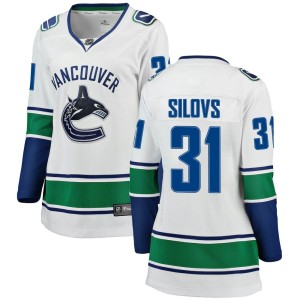 Arturs Silovs Women's Fanatics Branded Vancouver Canucks Breakaway White Away Jersey