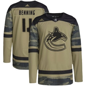 Jim Benning Youth Adidas Vancouver Canucks Authentic Camo Military Appreciation Practice Jersey