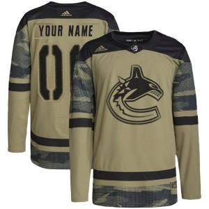 Custom Youth Adidas Vancouver Canucks Authentic Camo Custom Military Appreciation Practice Jersey
