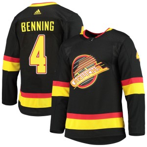 Jim Benning Youth Adidas Vancouver Canucks Authentic Black Alternate Primegreen Pro Jersey