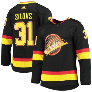 Arturs Silovs Youth Adidas Vancouver Canucks Authentic Black Alternate Primegreen Pro Jersey