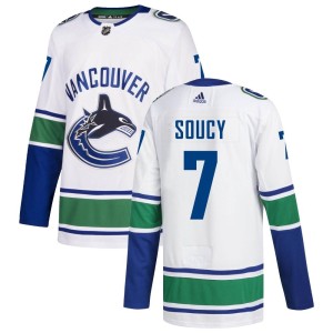Carson Soucy Men's Adidas Vancouver Canucks Authentic White zied Away Jersey