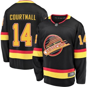 Geoff Courtnall Men's Fanatics Branded Vancouver Canucks Premier Black Breakaway 2019/20 Flying Skate Jersey