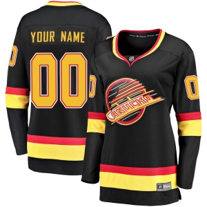 Custom Women's Fanatics Branded Vancouver Canucks Premier Black Custom Breakaway 2019/20 Flying Skate Jersey