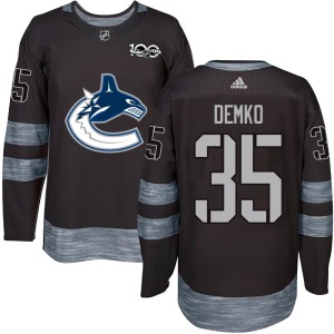 Thatcher Demko Men's Vancouver Canucks Authentic Black 1917-2017 100th Anniversary Jersey