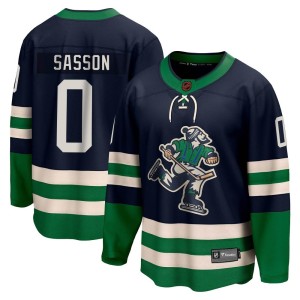 Max Sasson Youth Fanatics Branded Vancouver Canucks Breakaway Navy Special Edition 2.0 Jersey