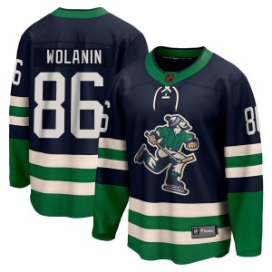 Christian Wolanin Youth Fanatics Branded Vancouver Canucks Breakaway Navy Special Edition 2.0 Jersey