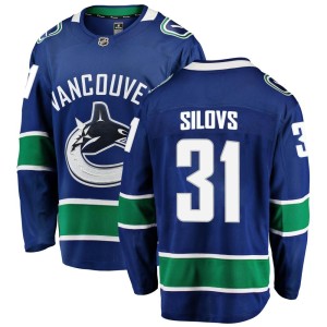 Arturs Silovs Youth Fanatics Branded Vancouver Canucks Breakaway Blue Home Jersey